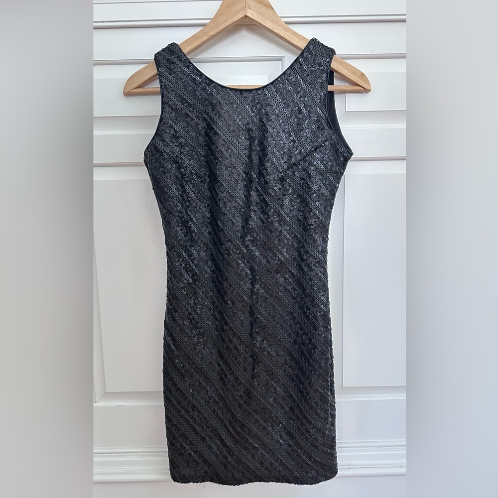 Black Matte Sequin mini Dress